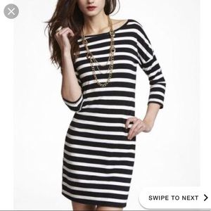 Express Black & White Striped Shift Dress XS